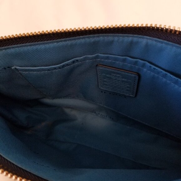 Authentic Coach Nolita 24 Navy Blue Colorblock Wristlet Top Handle Bag - Picture 9 of 9